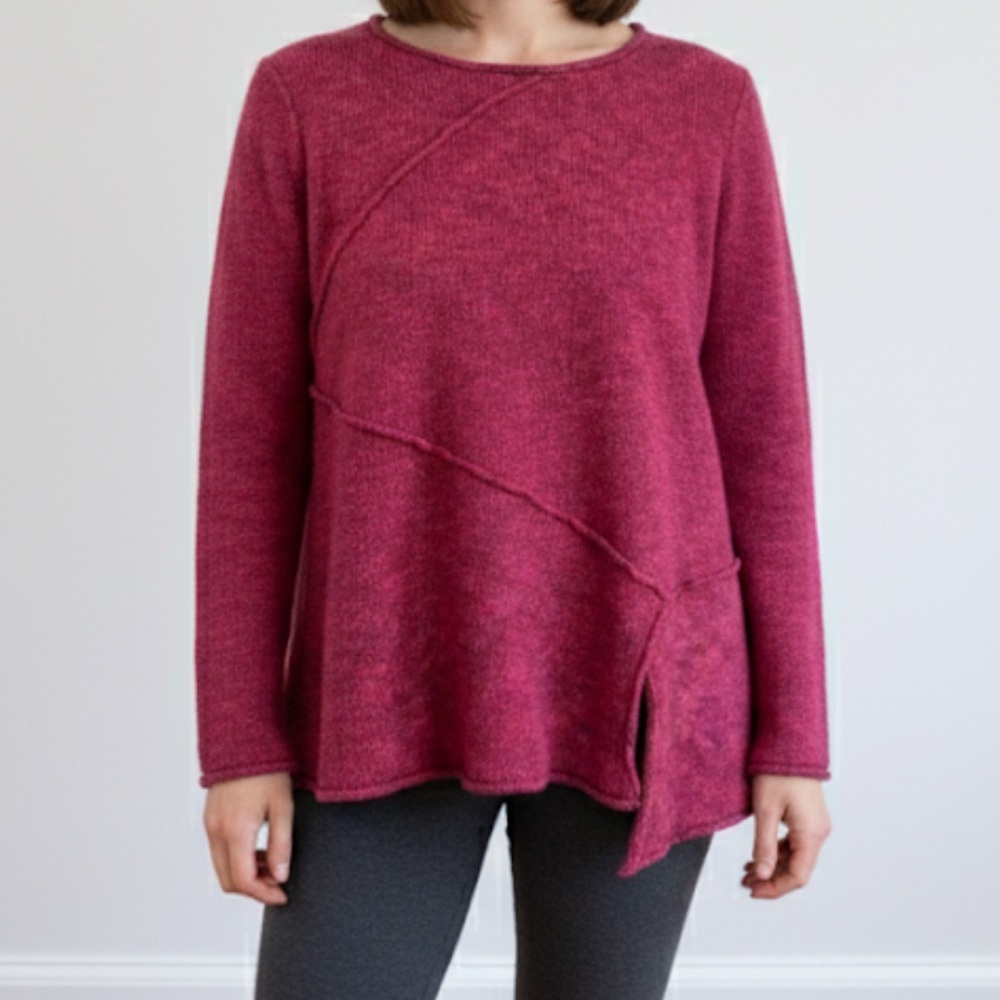 Habitat Clothes To Live In Laganlook Pink Marled Chunky Knit Artsy Sweater Large